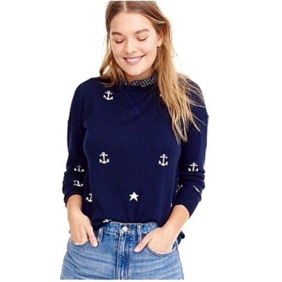 J. Crew Sweaters - J. Crew Anchors & Stars Merino Wool Sweater Sz XXS